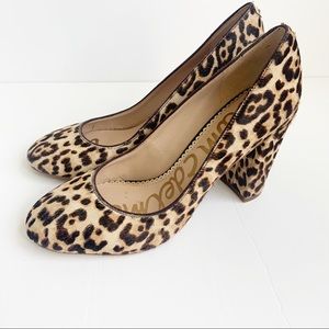 SAM EDELMAN Stillson calf hair leopard heels sz. 7